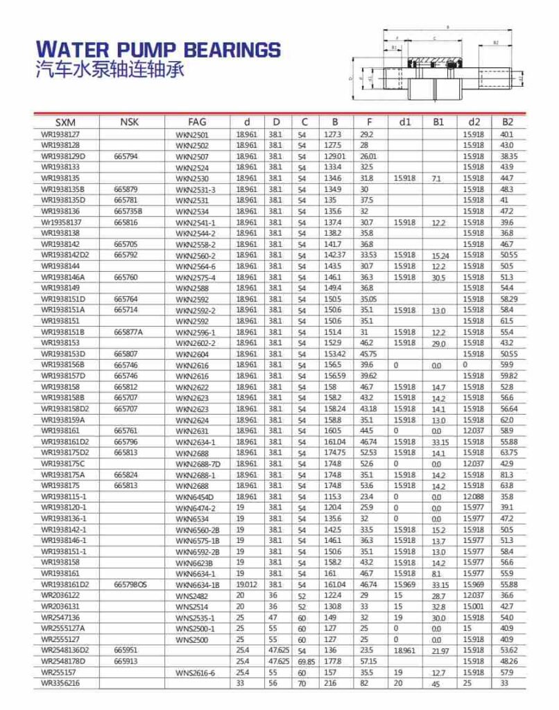 Water Pump Bearing